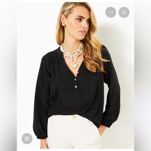 Lilly Pulitzer Black Blouse